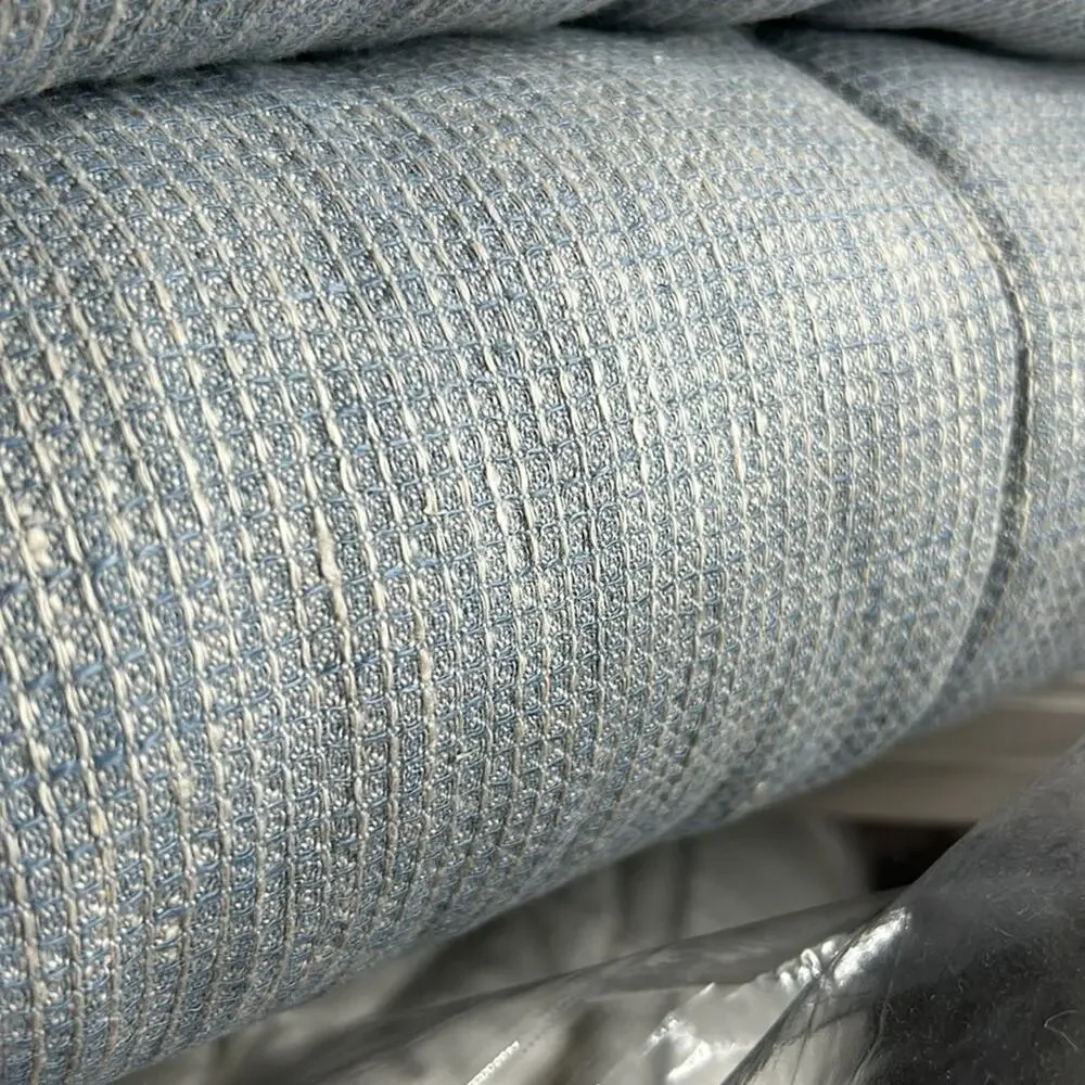 Pottery Barn European Flax Linen Waffle Comforter Chambray Blue King / Cal NEW